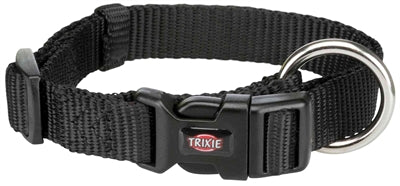 TRIXIE HALSBAND HOND PREMIUM ZWART 30-45X1.5 CM