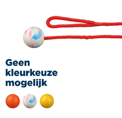 TRIXIE NATUURRUBBER BAL AAN KOORD ASSORTI 100X5X5 CM