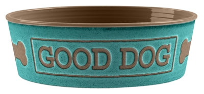 TARHONG VOERBAK GOOD DOG MELAMINE TURQUOISE 17X17X6 CM 950 ML