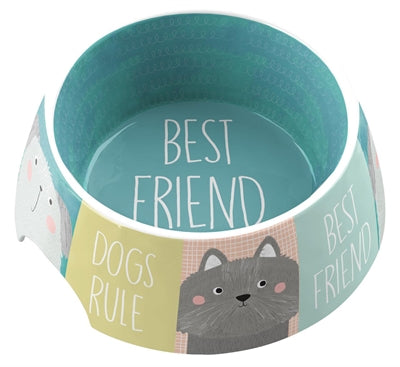 TARHONG VOERBAK BEST FRIENDS FOREVER MELAMINE MULTI 18X18X7 CM 590 ML