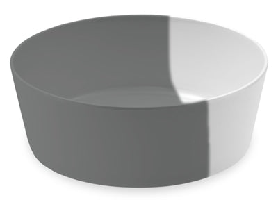 TARHONG VOERBAK HOND DUAL MELAMINE GRIJS / WIT 12.5XX12.5 4.5 CM 350 ML