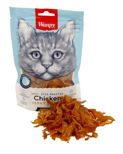 WANPY SOFT OVEN-ROASTED CHICKEN JERKY STRIPS 80 GR
