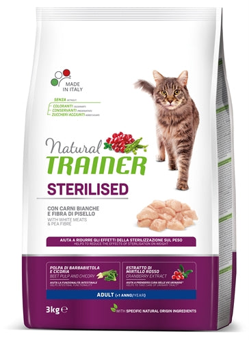 NATURAL TRAINER CAT STERILISED WHITE MEAT 3 KG
