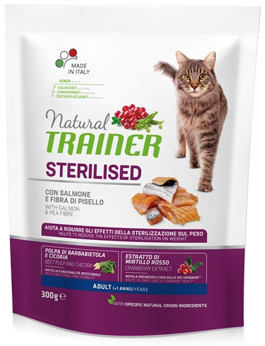 NATURAL TRAINER CAT STERILISED SALMON 300 GR