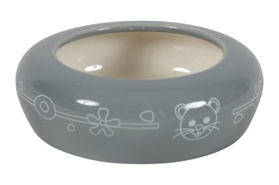 ZOLUX VOERBAK / DRINKBAK KERAMISCH GRIJS 100 ML 10.5X10.5X3.5 CM