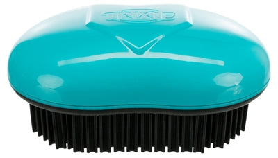 TRIXIE TEXTIELBORSTEL ZWART / TURQUOISE 7X10 CM