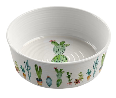 TARHONG VOERBAK HOND CACTUS PRINT 1 MELAMINE 22X7 CM 1890 ML