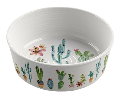 TARHONG VOERBAK HOND CACTUS PRINT 2 MELAMINE 17X6 CM 950 ML