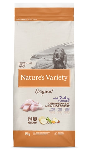 NATURES VARIETY ORIGINAL ADULT MEDIUM / MAXI TURKEY NO GRAIN 12 KG