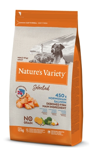 NATURES VARIETY SELECTED ADULT MINI NORWEGIAN SALMON 1.5 KG