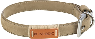 TRIXIE HALSBAND HOND BE NORDIC LEER ZAND BEIGE 40X2 CM