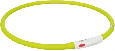 TRIXIE HALSBAND USB SILICONEN LICHTGEVEND OPLAADBAAR GROEN 70X1 CM