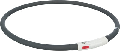 TRIXIE HALSBAND USB SILICONEN LICHTGEVEND OPLAADBAAR ZWART 70X1 CM
