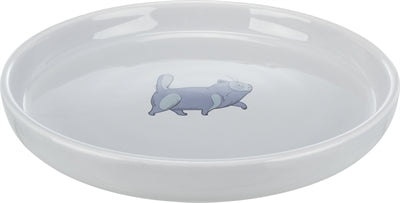 TRIXIE VOERBAK / WATERBAK PLAT EN BREED KATTENPRINT GRIJS 23 CM 600 ML