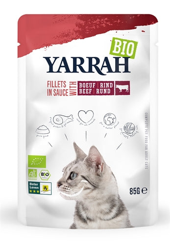 YARRAH CAT BIOLOGISCHE FILETS MET RUND IN SAUS 14X85 GR