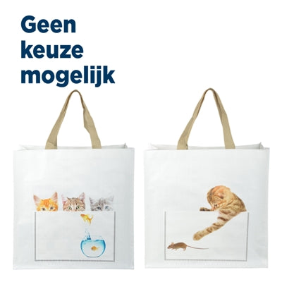 SHOPPINGBAG KIEKEBOE KAT ASSORTI 40X14X40 CM