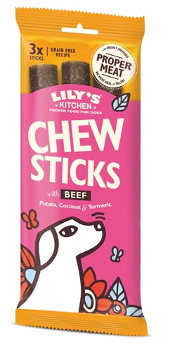 LILY'S KITCHEN CHEW STICKS WITH BEEF 120 GR 3 ST