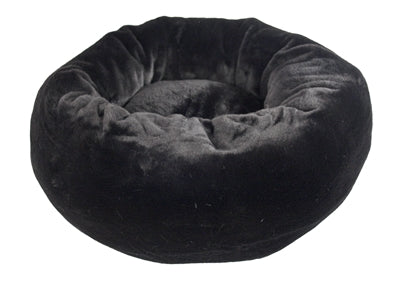 FOEIII HONDENMAND COZY PLUCHE RELAX DONUT ZWART 60X22X22 CM
