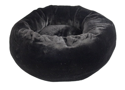 FOEIII HONDENMAND COZY PLUCHE RELAX DONUT ZWART 70X22X22 CM