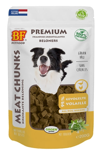 BIOFOOD MEAT CHUNKS GEVOGELTE 200 GR