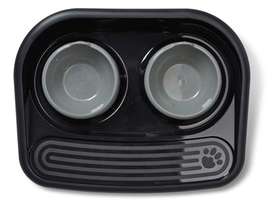 SAVIC BUTLER VOERSTATION HAPPY PLANET ZWART 45X36X8 CM