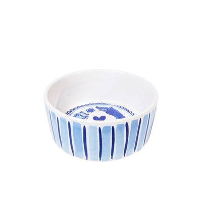 BLOND AMSTERDAM VOERBAK KAT DELFTS BLOND GERUIT 15.5X15.5X7 CM