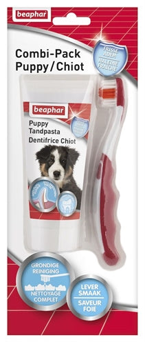 BEAPHAR TANDPASTA EN BORSTEL COMBI-PACK PUPPY 