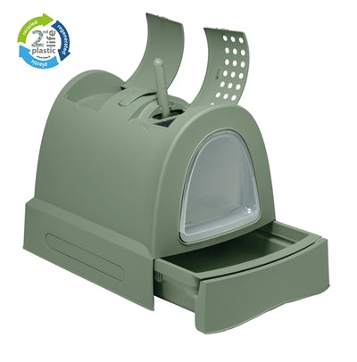 IMAC KATTENBAK ZUMA MET SCHUIFLADE GROEN 56X40X42.5 CM