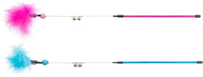 TRIXIE SPEELSTAAF MET VEER METAAL / KUNSTSTOF ASSORTI 55 CM