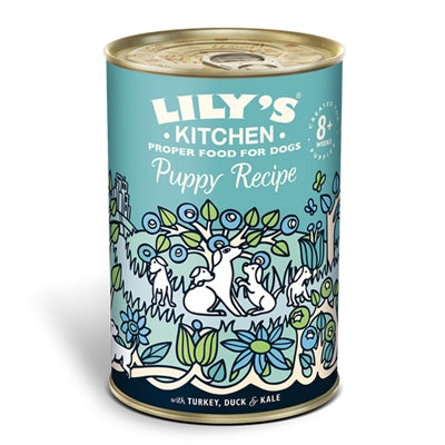 LILY'S KITCHEN DOG PUPPY RECIPE TURKEY / DUCK / KALE 6X400 GR