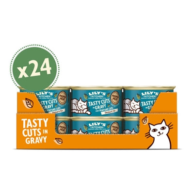 LILY'S KITCHEN CAT MATURE CHICKEN / FISH TASTY CUTS IN GRAVY 24X85 GR