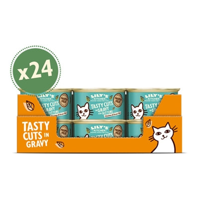 LILY'S KITCHEN CAT KITTEN CHICKEN / OCEAN FISH TASTY CUTS IN GRAVY 24X85 GR