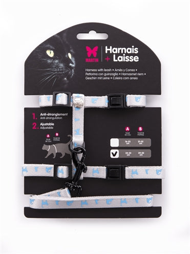 MARTIN KATTENTUIG EN LOOPLIJN GRIJS / BLAUW 35-50X1 CM / 100X1 CM