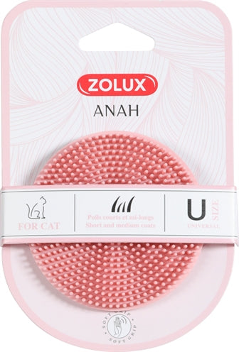 ZOLUX ANAH BORSTEL ROND RUBBER ROZE 7.5X7.5X3 CM