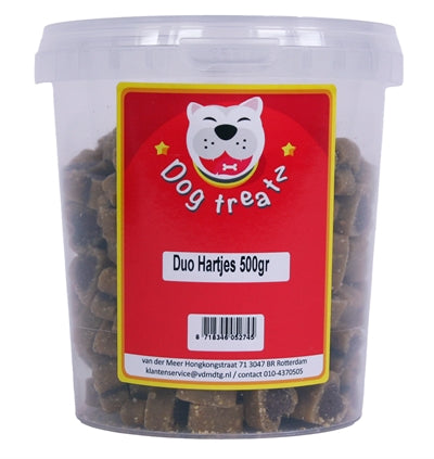 DOG TREATZ DUO HARTJES 500 GR