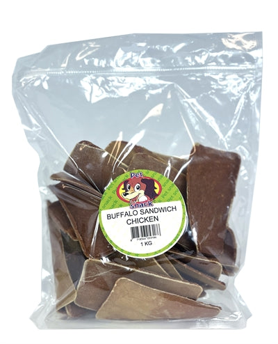 PETSNACK BUFFALO SANDWICH CHICKEN 1 KG