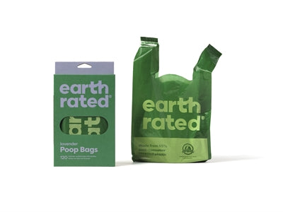 EARTH RATED POEPZAKJES MET HANDVATEN LAVENDEL GERECYCLED 120 ST