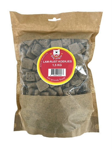 DOG TREATZ LAM / RIJST KOEKJES 1500 GR