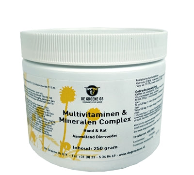 DE GROENE OS MULTIVITAMINEN / MINERALEN COMPLEX HOND / KAT 250 GR