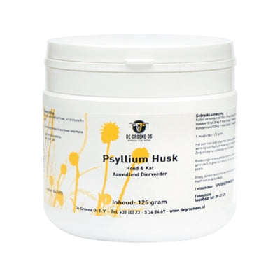 DE GROENE OS PSYLLIUM HUSK HOND / KAT 125 GR
