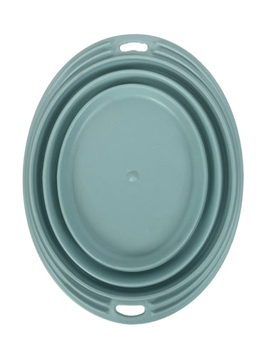 HAPPY PET MAD ABOUT PETS VOERBAK / DRINKBAK OPVOUWBAAR LICHTBLAUW 19X14.5X5.5 CM 500 ML