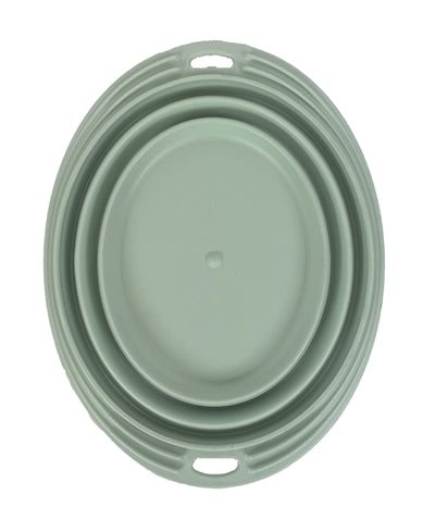 HAPPY PET MAD ABOUT PETS VOERBAK / DRINKBAK OPVOUWBAAR SALIE GROEN 19X14.5X5.5 CM 500 ML