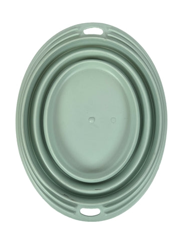 HAPPY PET MAD ABOUT PETS VOERBAK / DRINKBAK OPVOUWBAAR SALIE GROEN 23X17X7 CM 1 LTR