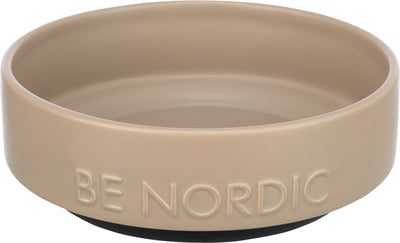 TRIXIE BE NORDIC VOERBAK HOND KERAMIEK / RUBBER TAUPE 16 CM