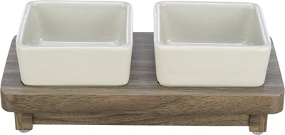 TRIXIE VOERBAK HOND SET CITYSTYLE KERAMIEK GRIJS / BRUIN 200 ML