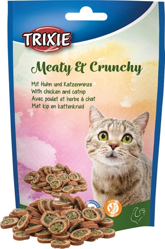 TRIXIE MEATY & CRUNCHY KIP / CATNIP GLUTENVRIJ 50 GR