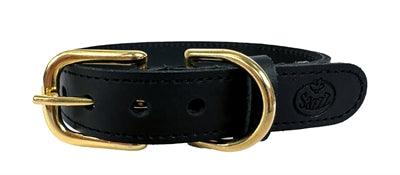 SAZZZ HALSBAND HOND BRAVEHEART CLASSIC LEER ZWART 22-28X1.5 CM