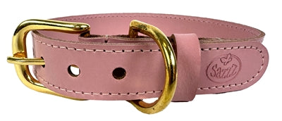 SAZZZ HALSBAND HOND BRAVEHEART CLASSIC LEER ROZE 42-50X3 CM