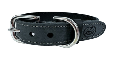 SAZZZ HALSBAND HOND NOMAD VINTAGE LEER ANTRACIET 27-33X2 CM