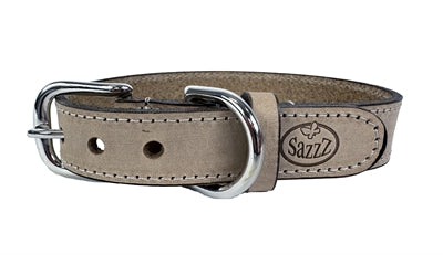 SAZZZ HALSBAND HOND NOMAD VINTAGE LEER BEIGE 32-39X2 CM